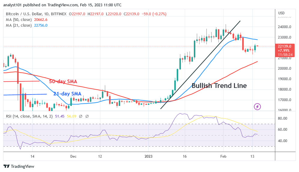 Bitcoin Price Prediction for Today, February 12: BTC Price Remains above $22K despite the Bounce