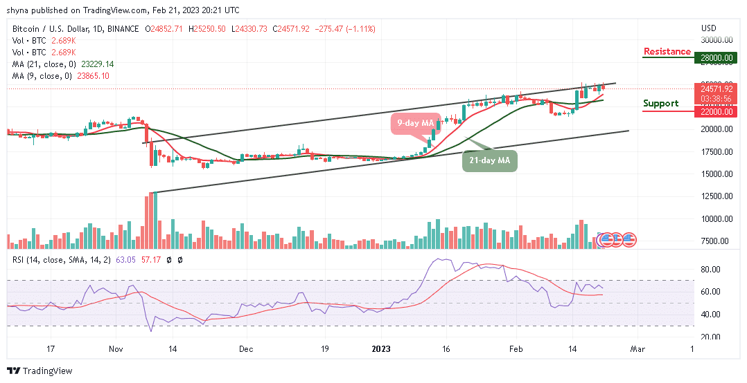 Bitcoin Price Prediction for Today, February 21: BTC/USD Fails to Hold Above $25,000 Level