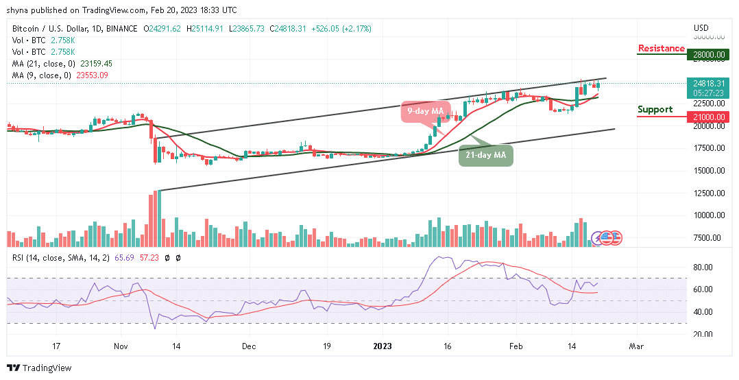 Bitcoin Price Prediction for Today, February 20: BTC/USD Gains 2.17% to Touch $25,114 Level