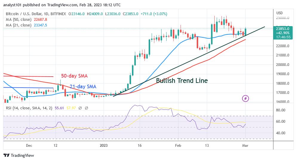 Bitcoin Price Prediction for Today, February 28: BTC Price Retests and Holds below $24K