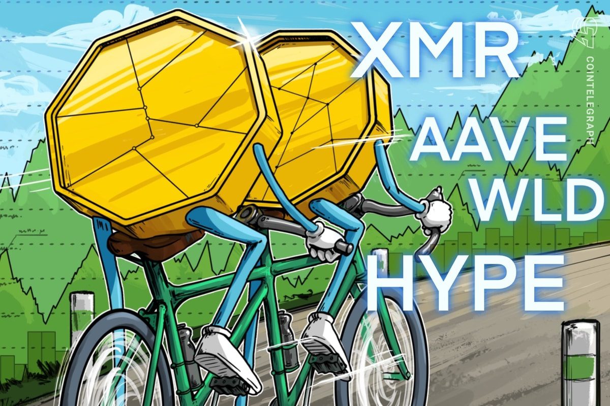 Bitcoin holds key support as HYPE, XMR, AAVE, WLD lead altcoin rally