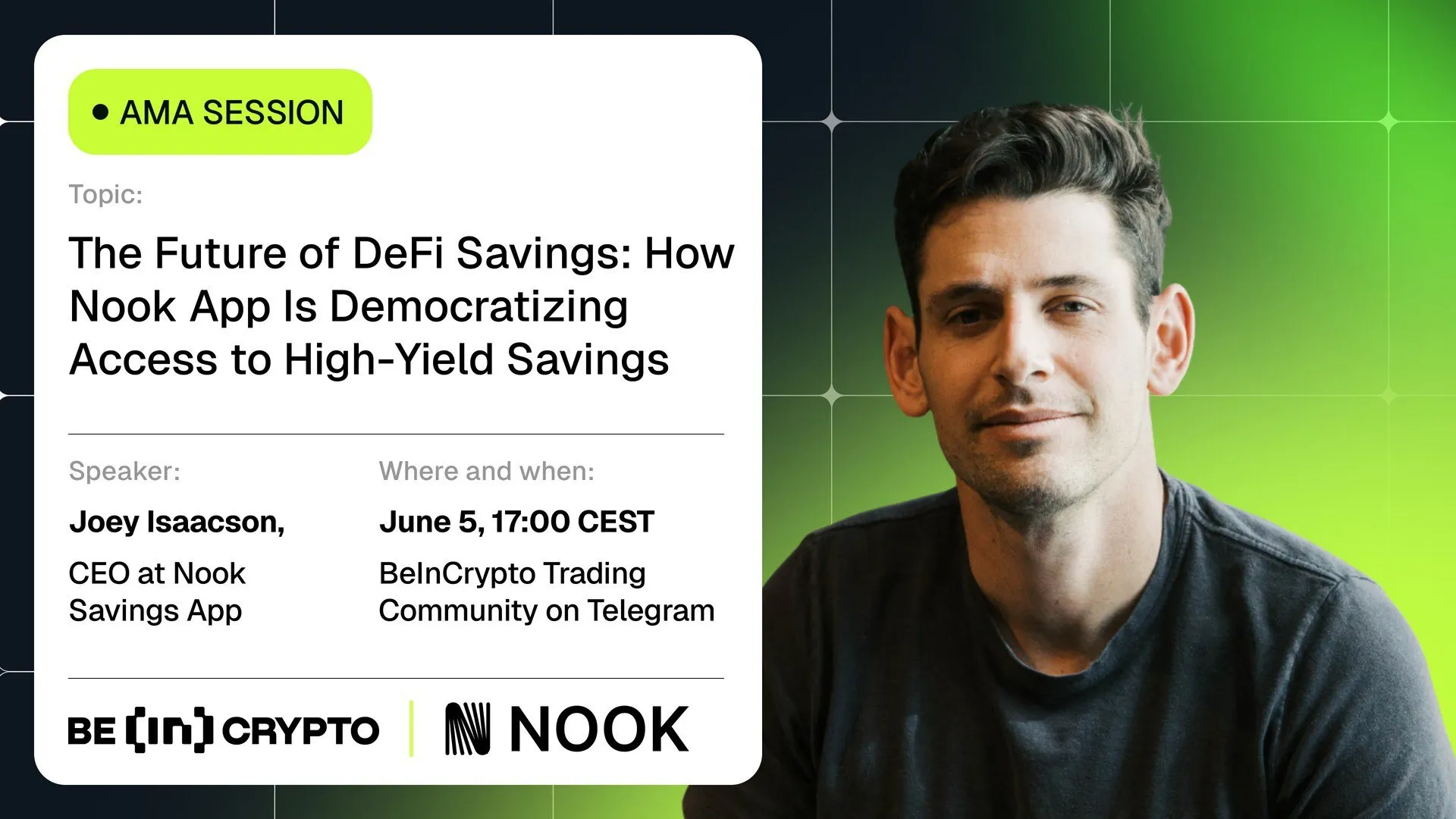 Nook Savings App X BeInCrypto AMA Session: How Nook App Is Democratizing Access to High-Yield Savings