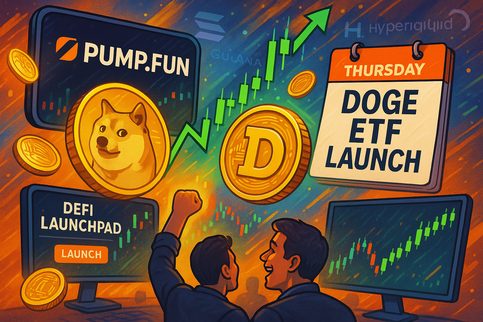 Memecoin news: Pump.fun flips Hyperliquid in revenue, DOGE ETF expected this week