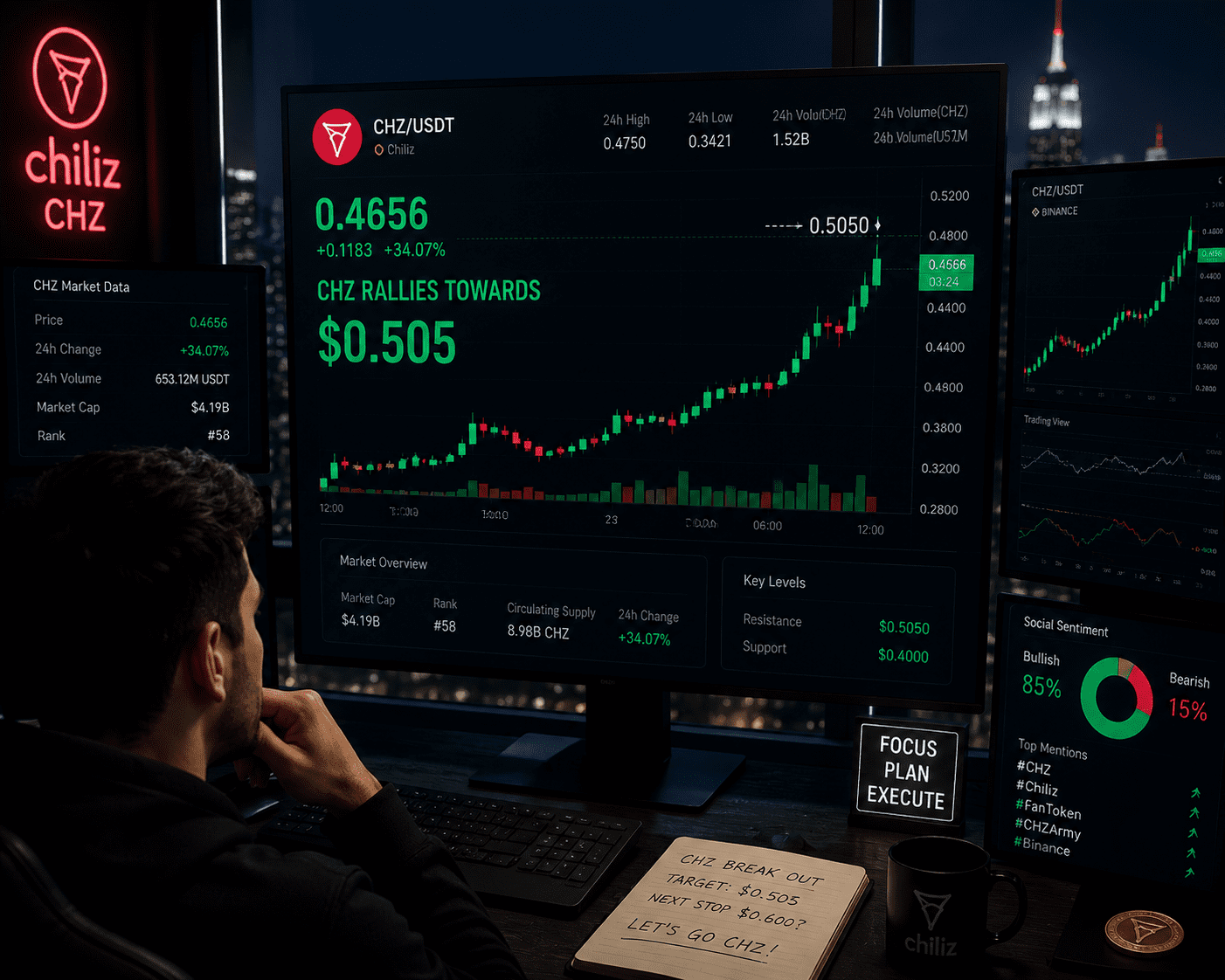 Chiliz is approaching the $0.051 resistance