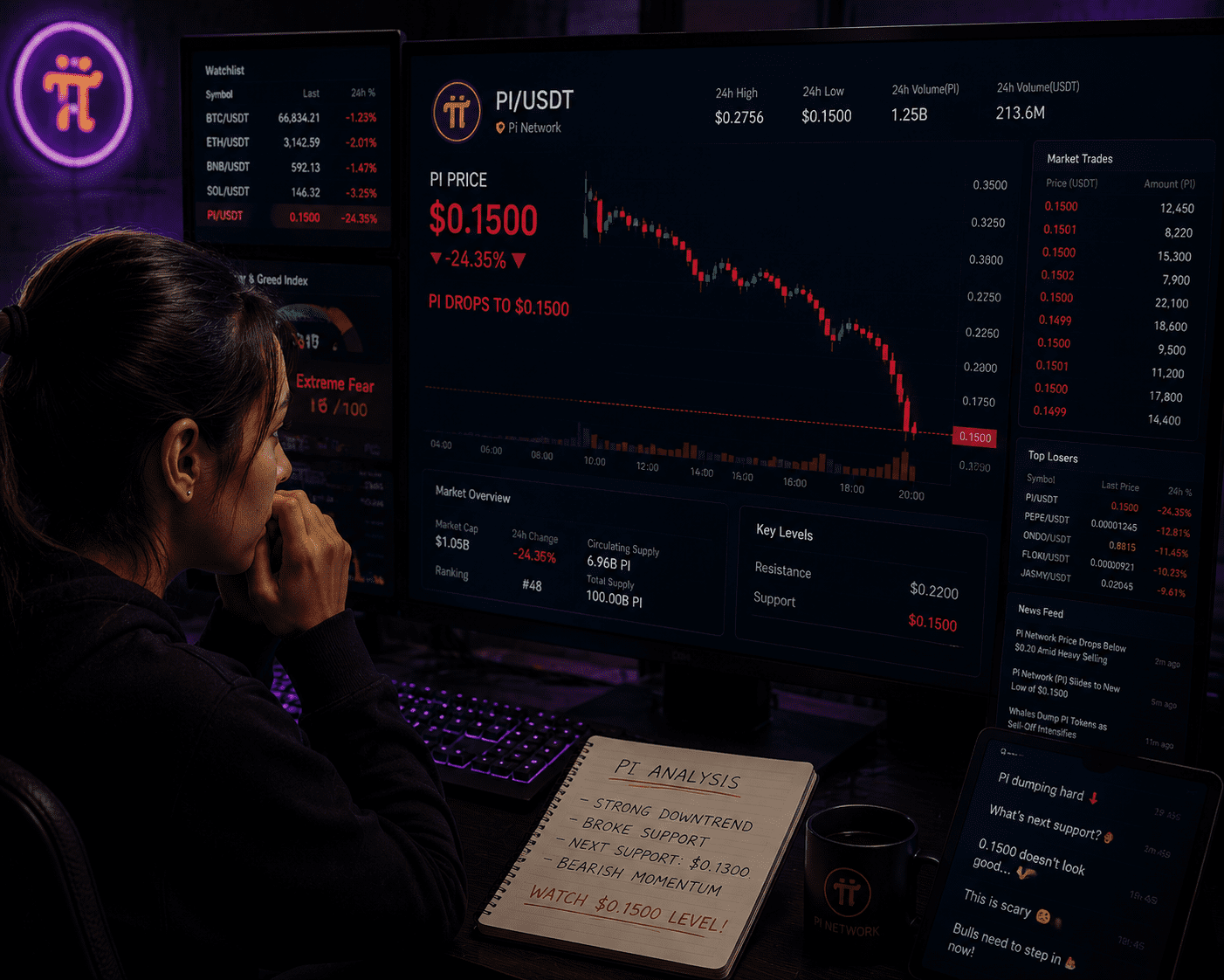 Analyzing PI as it hits $0.1500