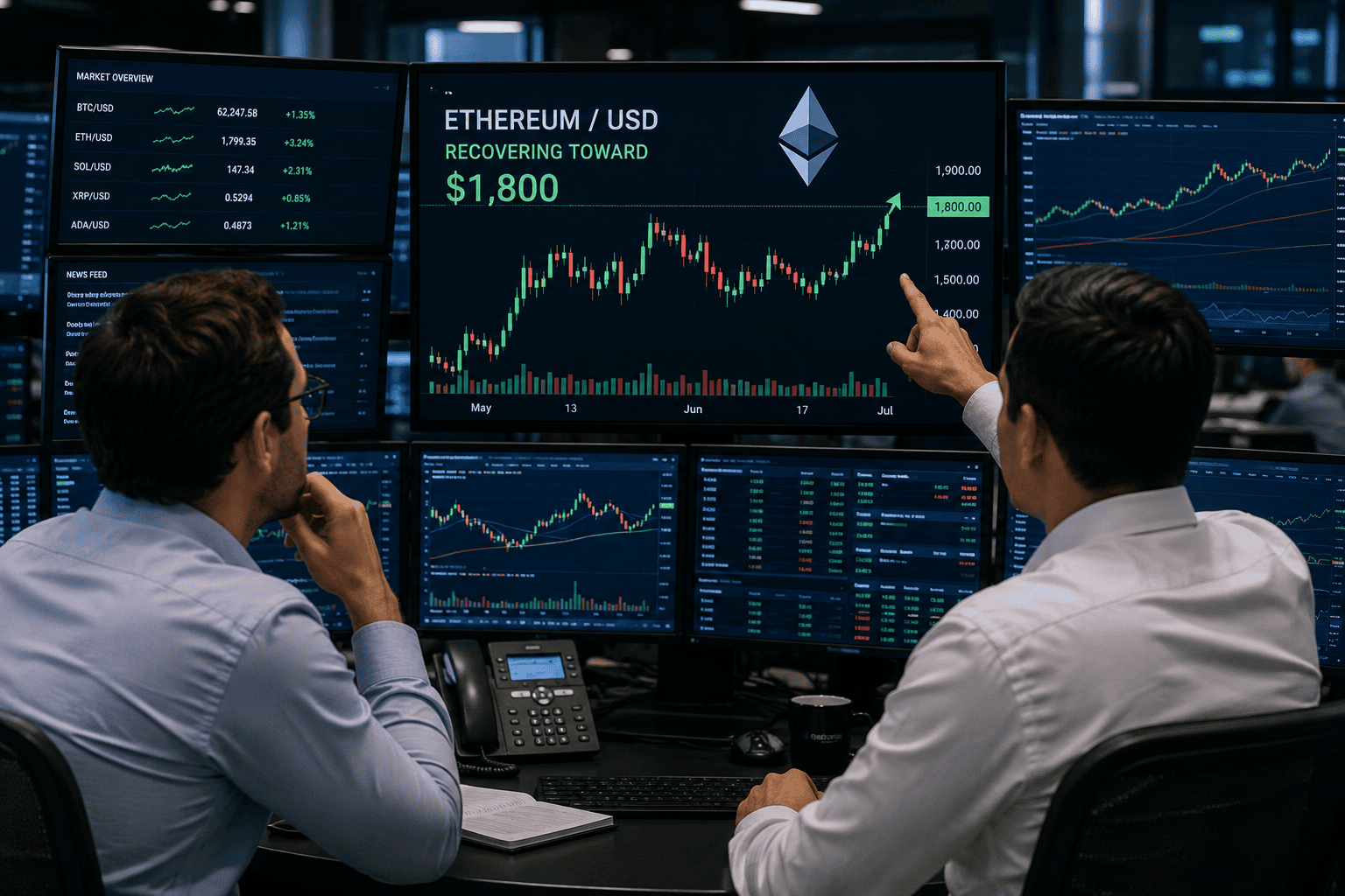 Ethereum approaches $1,800 as bulls test key resistance